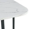 Table rectangulaire 150cm avec 6 chaises gain de place Oslo XL Effet marbre blanc et Velours Noir