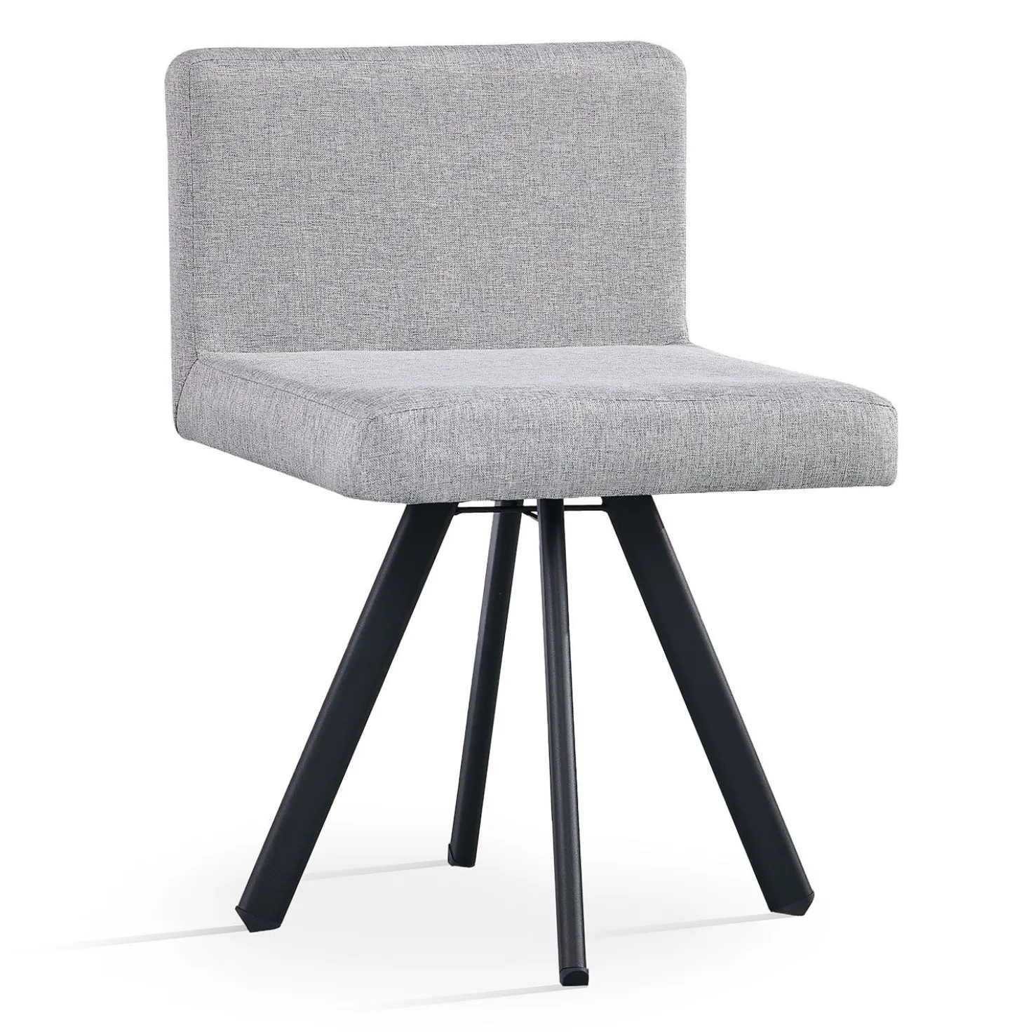 Table rectangulaire 150cm avec 6 chaises gain de place Oslo Noir et Tissu Gris