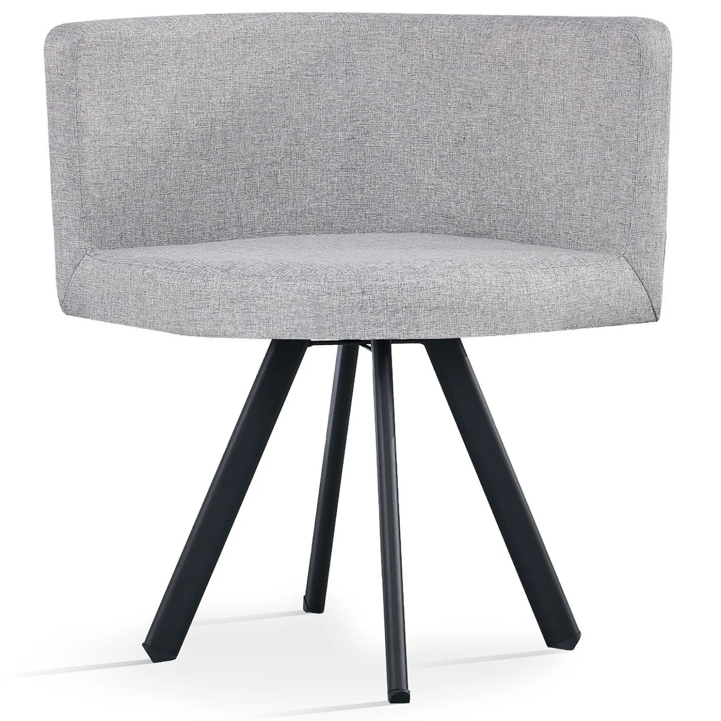 Table rectangulaire 150cm avec 6 chaises gain de place Oslo Noir et Tissu Gris