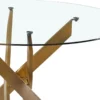 Table ronde en verre Corix pieds Or