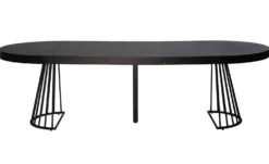 Table ronde extensible Grivery Noir pieds Noir