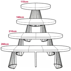 Table ronde extensible Grivery Noir pieds Noir