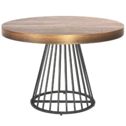 Table ronde extensible Grivery Bois Noisette pieds Noir