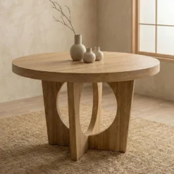 Table ronde extensible Kalipso Chêne Clair