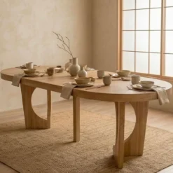 Table ronde extensible Kalipso Chêne Clair