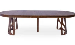 Table ronde extensible Lawina L110-260cm avec pieds design Bois Noyer