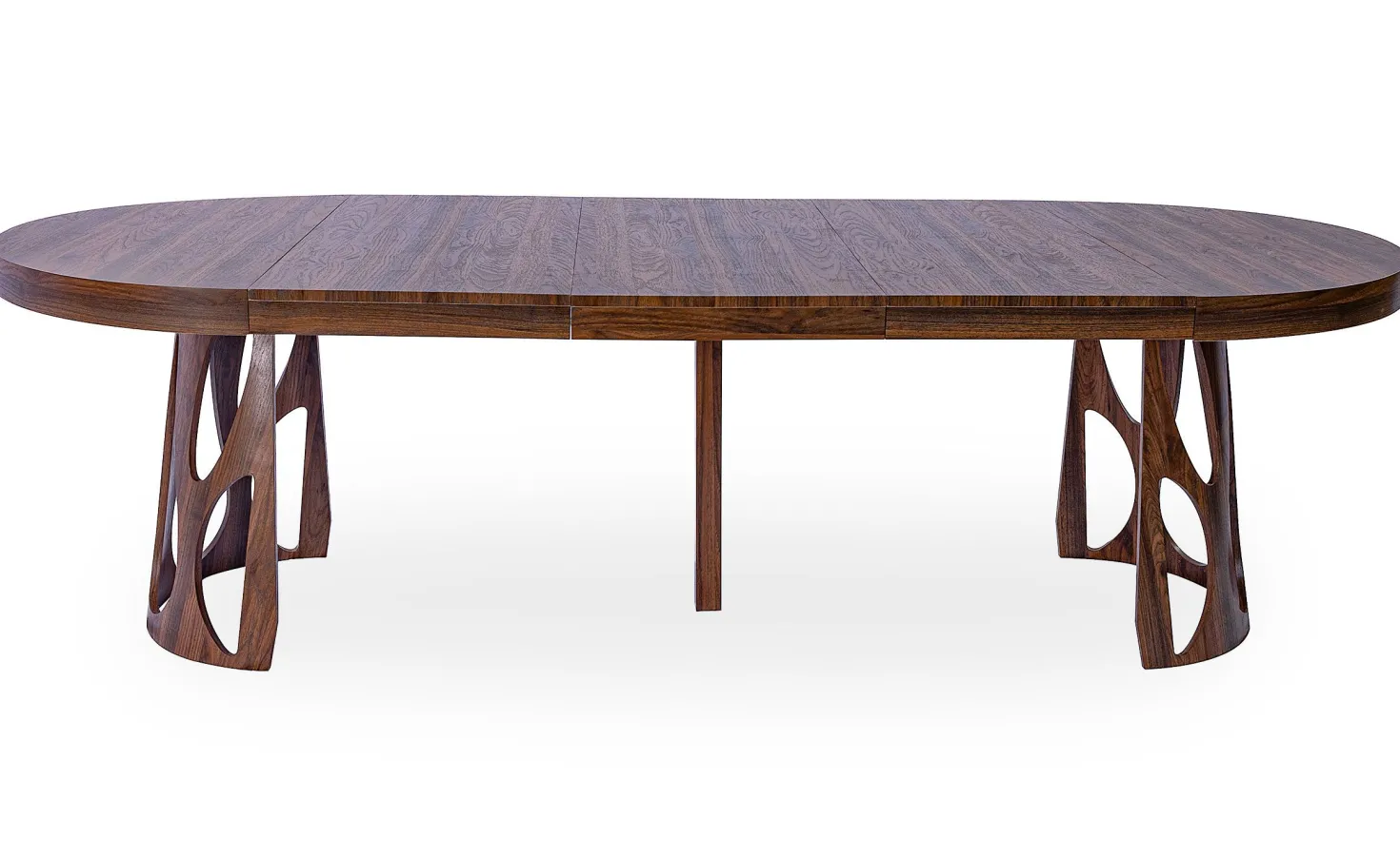 Table ronde extensible Lawina L110-260cm avec pieds design Bois Noyer