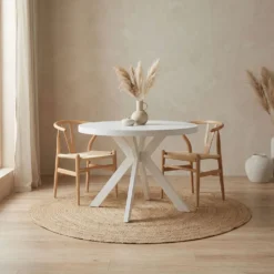 Table ronde extensible Myriade Blanc