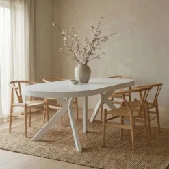 Table ronde extensible Myriade Blanc