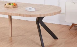 Table ronde extensible Myriade Noir et Chêne Clair