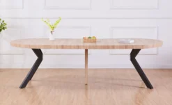Table ronde extensible Myriade Noir et Chêne Clair