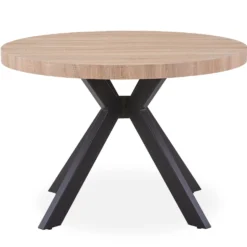 Table ronde extensible Myriade Noir et Chêne Clair