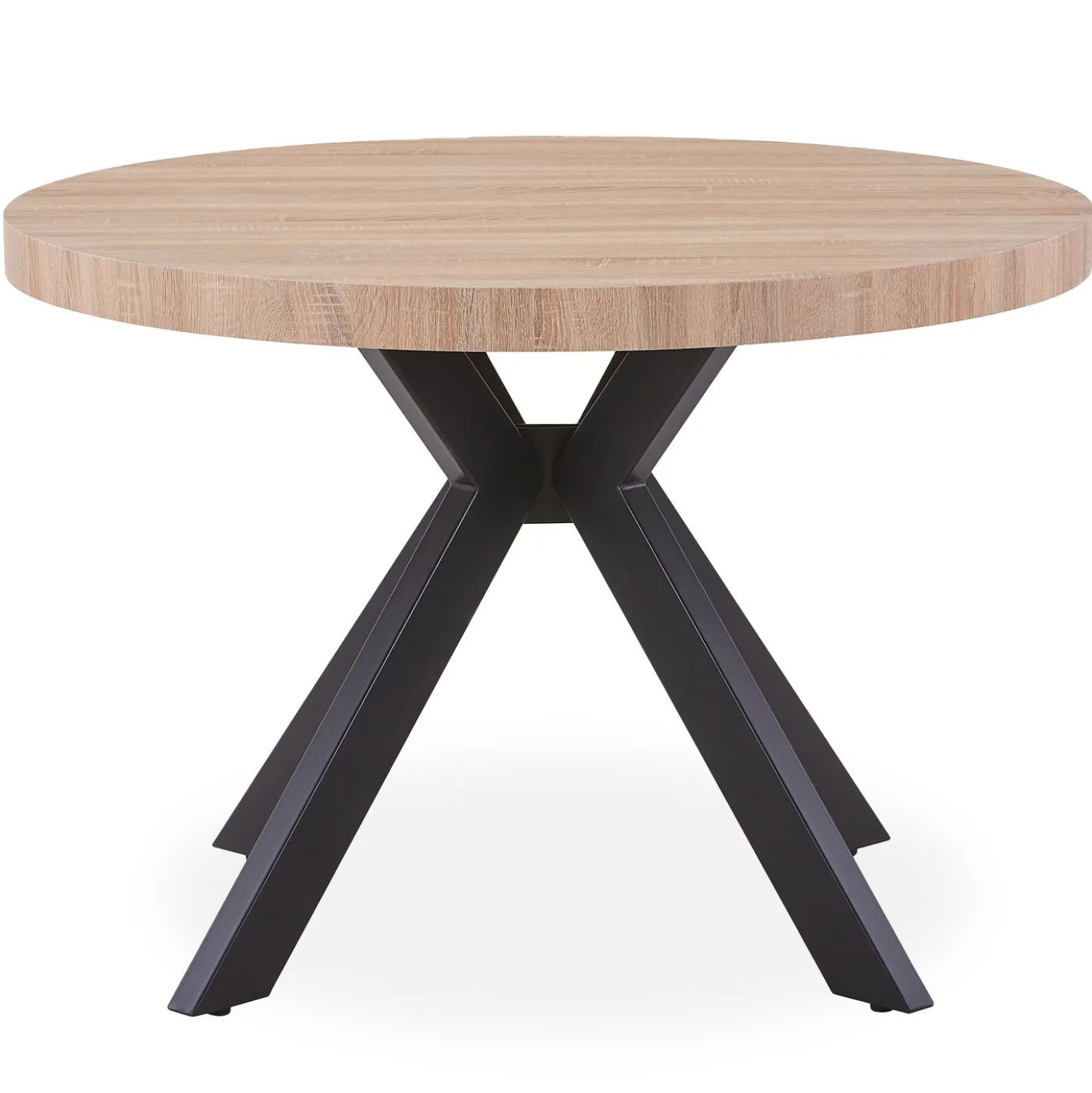 Table ronde extensible Myriade Noir et Chêne Clair