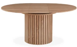 Table ronde extensible pied central style colonne Burkina 120-160cm Bois Sonoma