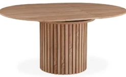 Table ronde extensible pied central style colonne Burkina 120-160cm Bois Sonoma