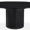 Table ronde extensible pied central style colonne Burkina 120-160cm Noir