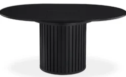 Table ronde extensible pied central style colonne Burkina 120-160cm Noir