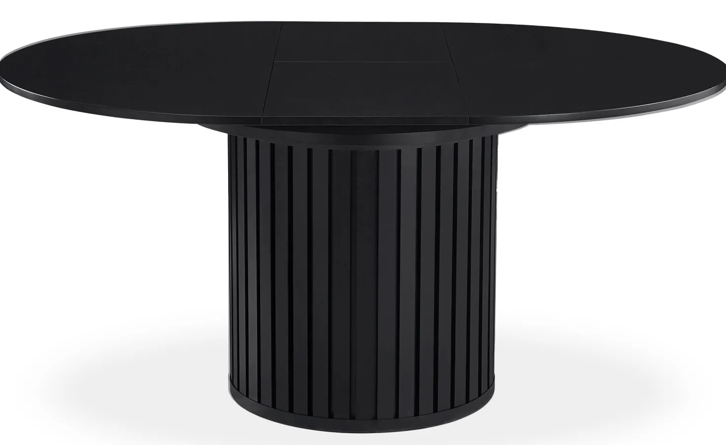 Table ronde extensible pied central style colonne Burkina 120-160cm Noir