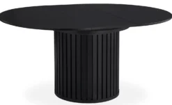 Table ronde extensible pied central style colonne Burkina 120-160cm Noir