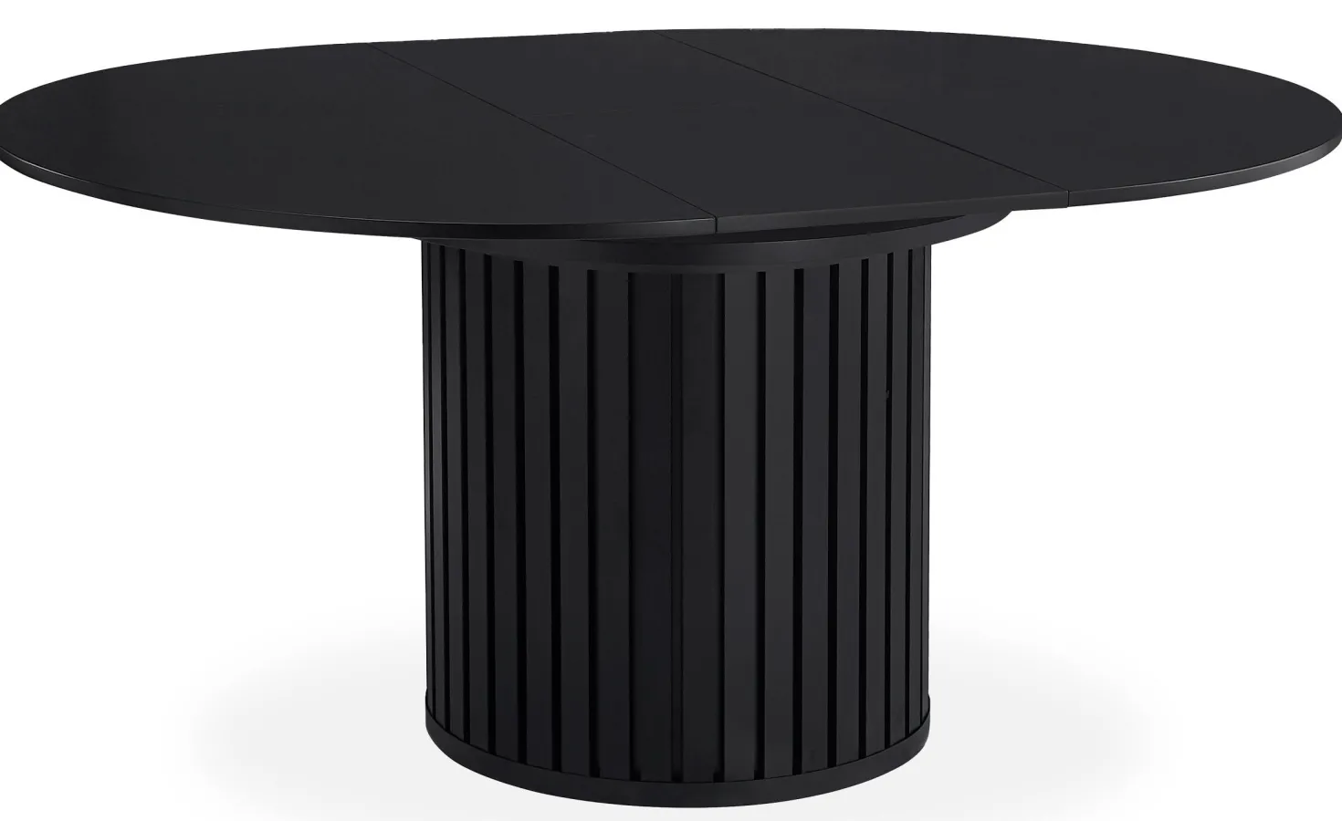 Table ronde extensible pied central style colonne Burkina 120-160cm Noir