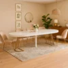 Table ronde extensible Soare Blanc pieds Or