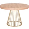 Table ronde extensible Soare Chêne Clair pieds Or