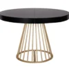 Table ronde extensible Soare Noir pieds Or