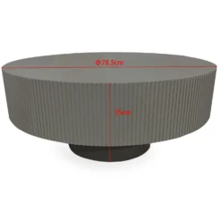 Table ronde L78,5cm avec rainures verticales scuptées Pulsar Noir
