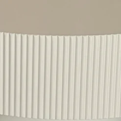 Table ronde L78,5cm avec rainures verticales sculptées Pulsar Blanc cassé