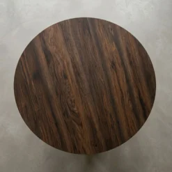 Table ronde élégante 120cm Calyptus Bois foncé