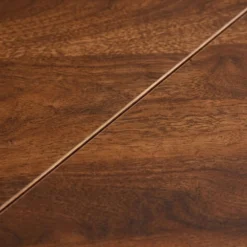 Table ronde pliable gain de place Cokelio 120cm Métal et plateau 3 parties Bois Noisette