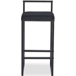 Tabouret de bar en métal Drakkar Noir et Velours Noir