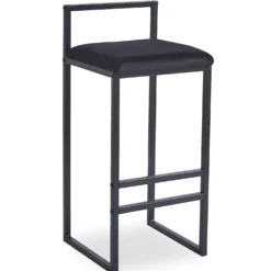Tabouret de bar en métal Drakkar Noir et Velours Noir