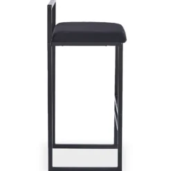 Tabouret de bar en métal Drakkar Noir et Velours Noir