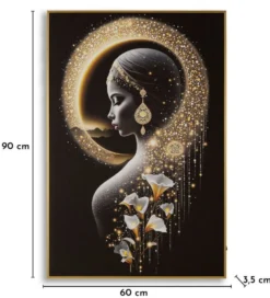 Toile IMDA avec LED et cadre Laqué 60x3,5 x90