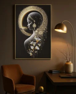 Toile IMDA avec LED et cadre Laqué 60x3,5 x90