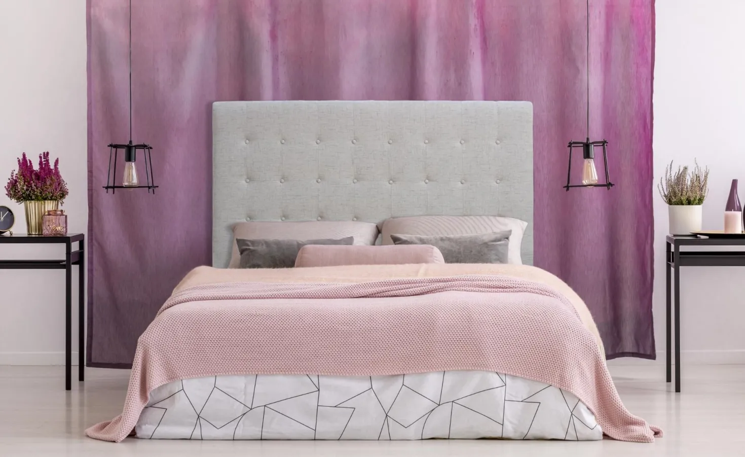 Tête de lit Luxor 140cm Tissu Beige