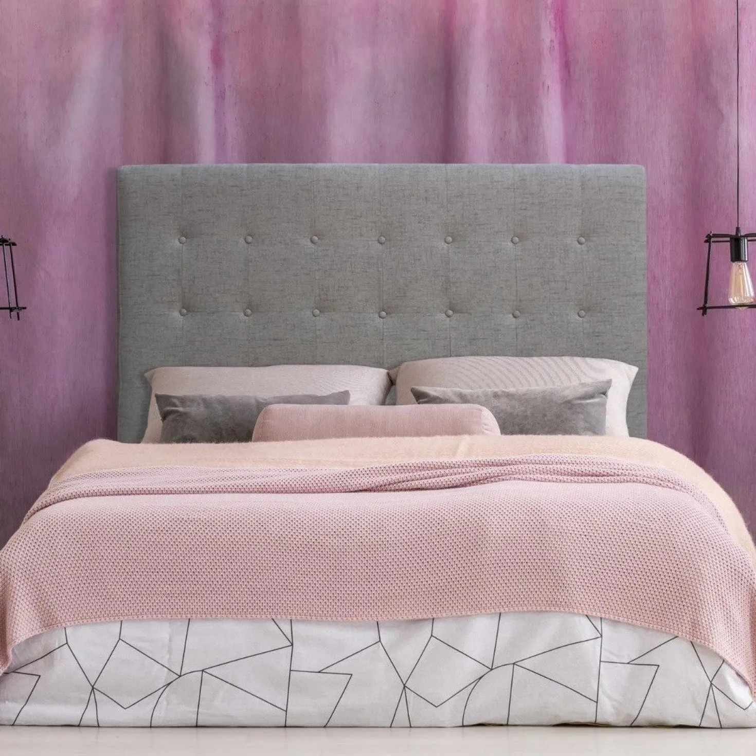 Tête de lit Luxor 140cm Tissu Taupe