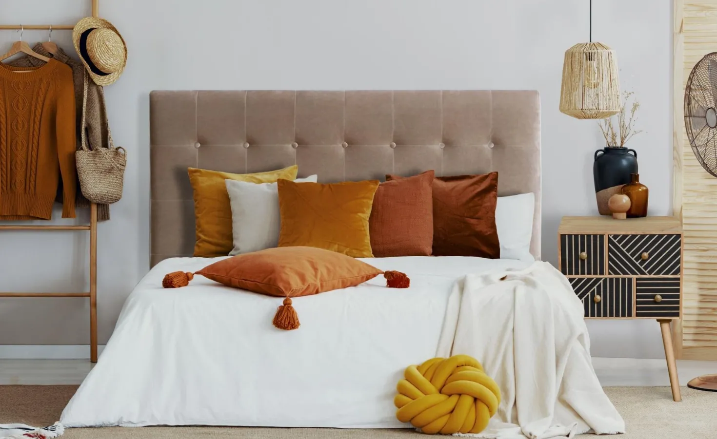 Tête de lit Luxor 160cm Velours Taupe