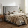 Tête de lit Meghan 140cm Velours Argent