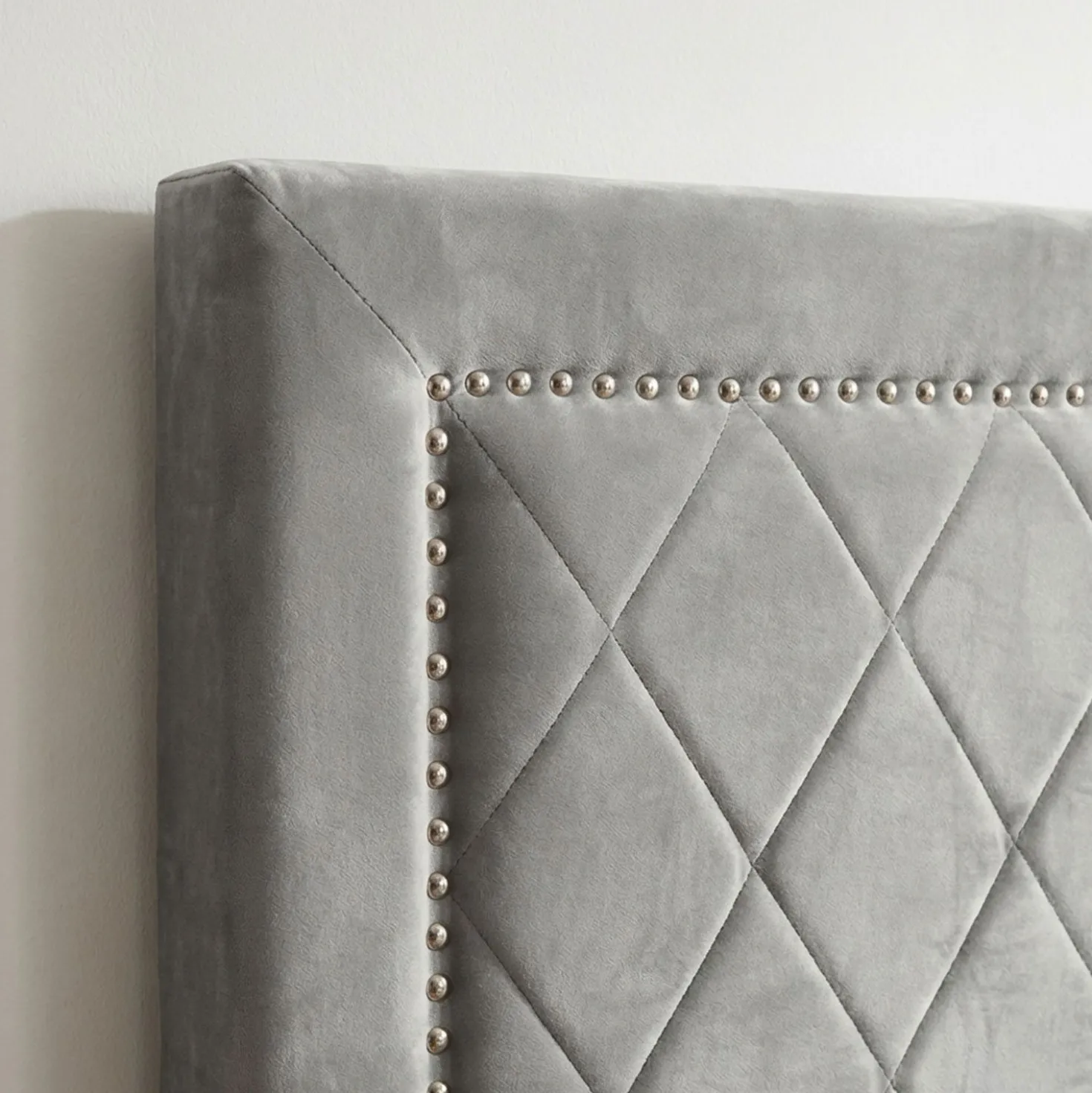 Tête de lit Meghan 140cm Velours Argent