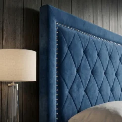 Tête de lit Meghan 140cm Velours Bleu