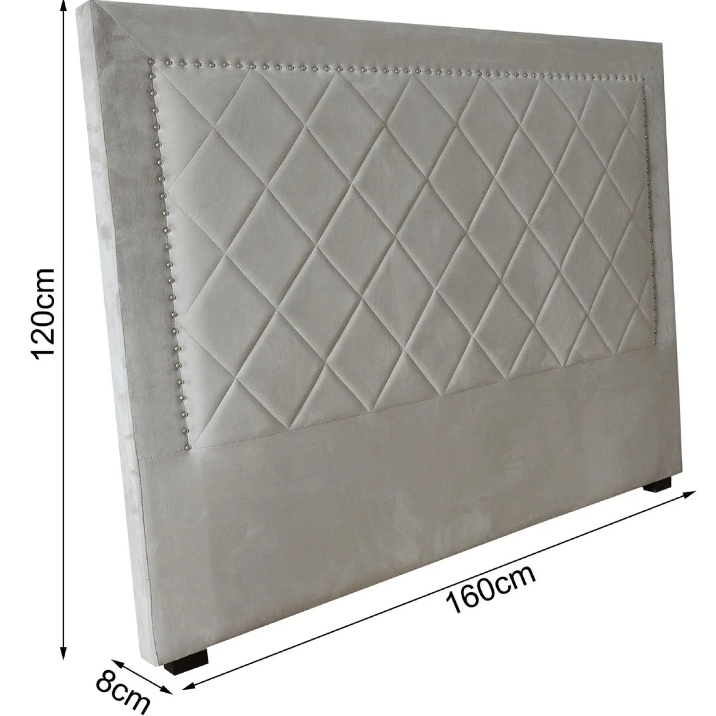 Tête de lit Meghan 160cm Velours Taupe
