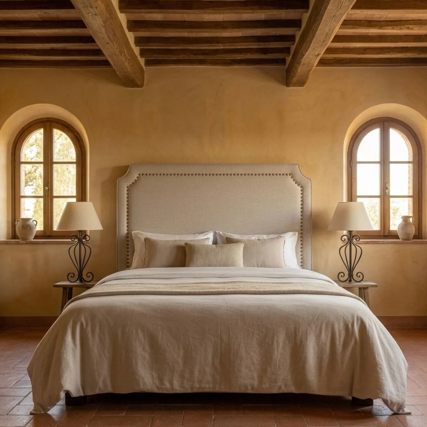Tête de lit Milana 160cm Tissu Beige