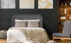 Tête de lit Milana 180cm Tissu Gris