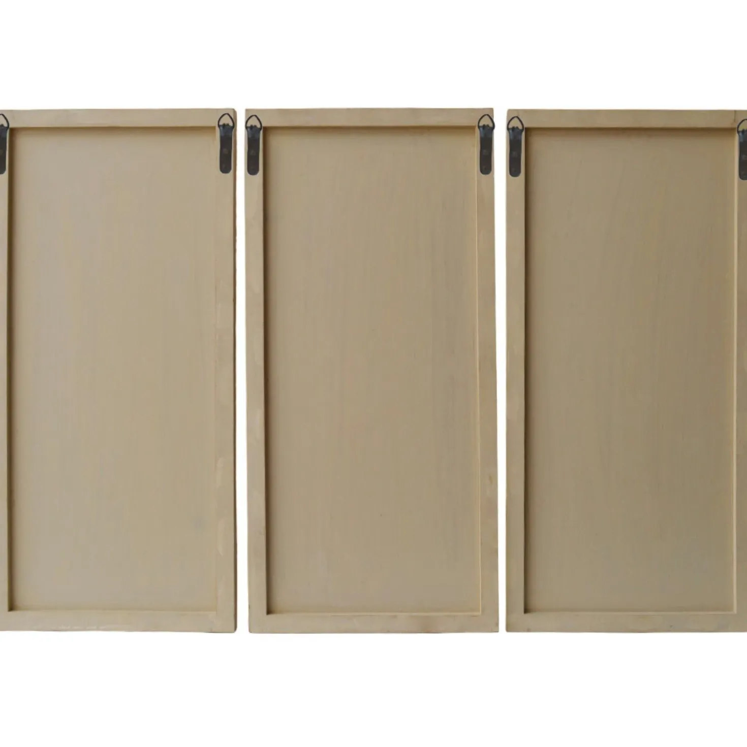 Tête de lit murale triptyque Aurore 160cm Bois sculpté Beige patiné