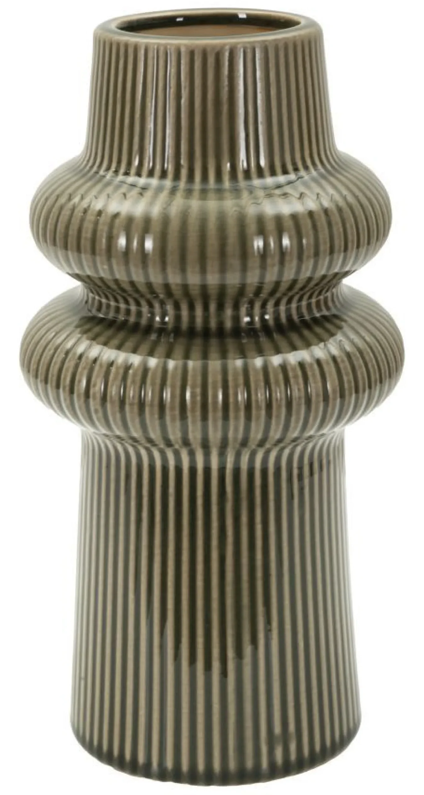 Vase Armony sculptural en céramique marron