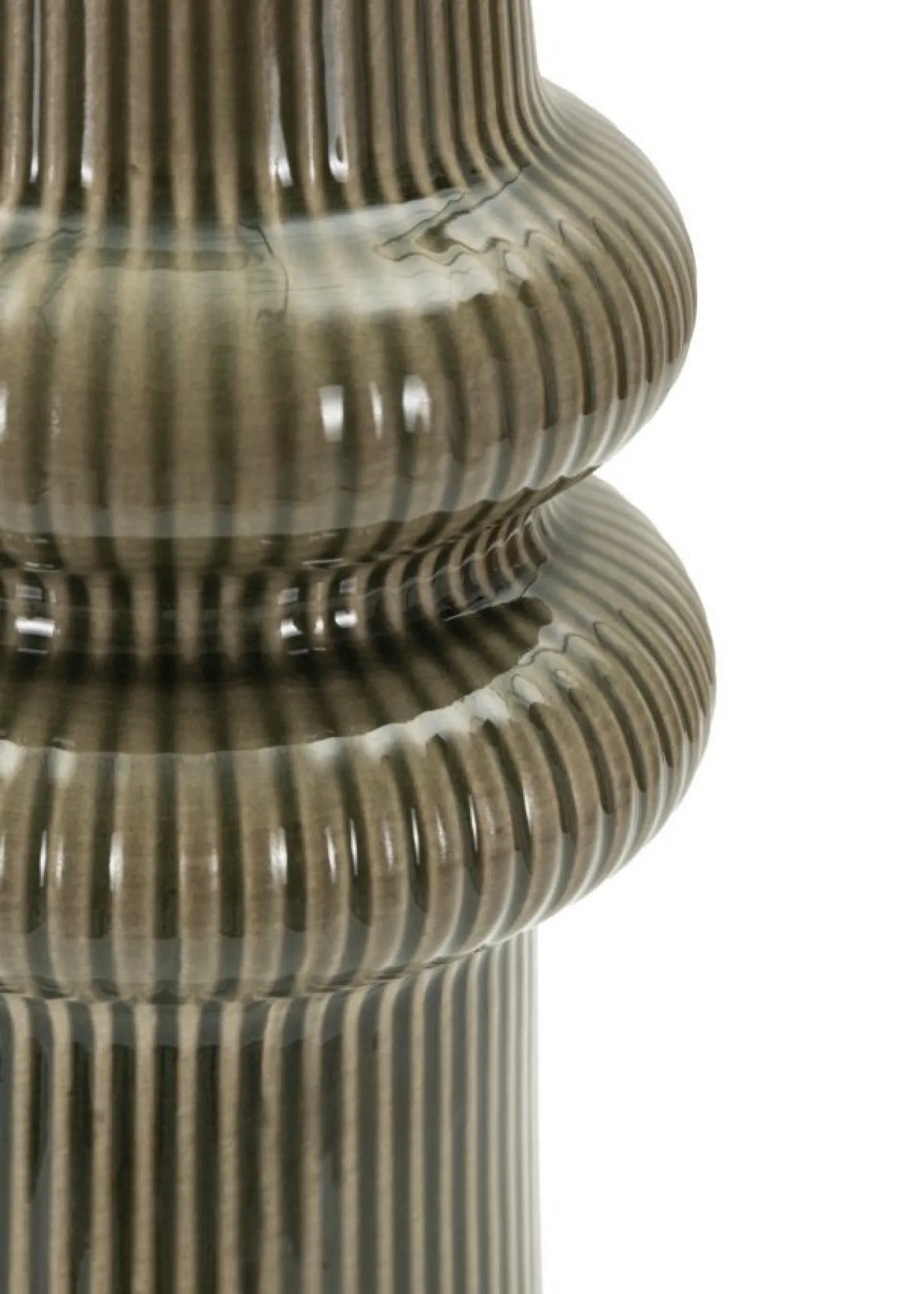 Vase Armony sculptural en céramique marron