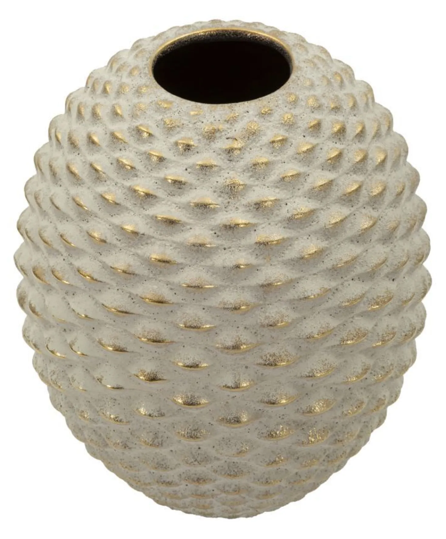 Vase boule Pépipas en céramique beige doré