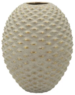 Vase boule Pépipas en céramique beige doré